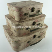 Custom Printing Cardboard Suitcase Cosmetics Box / Vente en gros Paper Suitcase Gift Packaging Box